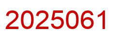 Number 2025061 red image