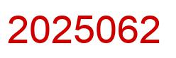 Number 2025062 red image