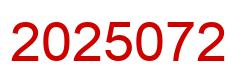 Number 2025072 red image