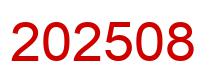 Number 202508 red image