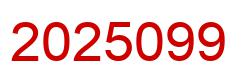 Number 2025099 red image