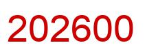 Number 202600 red image