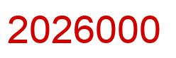 Number 2026000 red image