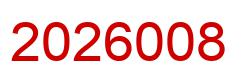Number 2026008 red image