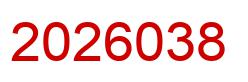 Number 2026038 red image