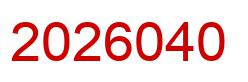 Number 2026040 red image