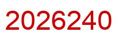 Number 2026240 red image