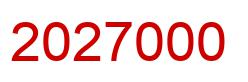 Number 2027000 red image