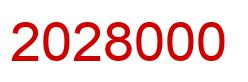 Number 2028000 red image