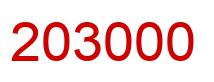 Number 203000 red image