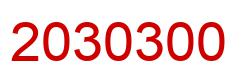 Number 2030300 red image