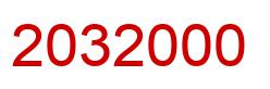 Number 2032000 red image