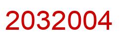 Number 2032004 red image
