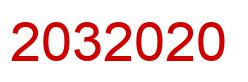 Number 2032020 red image