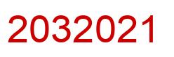 Number 2032021 red image