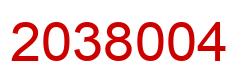 Number 2038004 red image