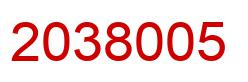 Number 2038005 red image