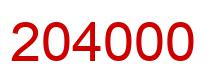 Number 204000 red image
