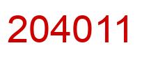 Number 204011 red image