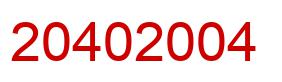 Número 20402004 imagen rojo