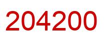 Number 204200 red image