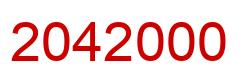 Number 2042000 red image