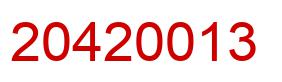 Number 20420013 red image