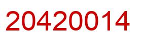 Number 20420014 red image