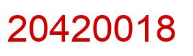 Number 20420018 red image
