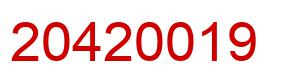 Number 20420019 red image