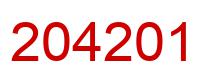 Number 204201 red image