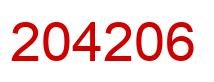 Number 204206 red image