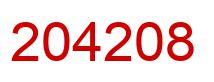 Number 204208 red image