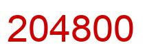Number 204800 red image
