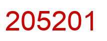 Number 205201 red image