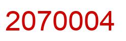 Number 2070004 red image