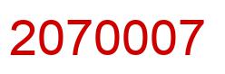 Number 2070007 red image