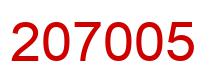 Number 207005 red image