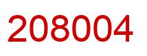 Number 208004 red image