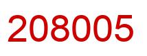 Number 208005 red image