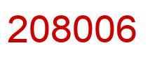 Number 208006 red image