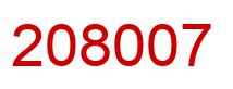 Number 208007 red image