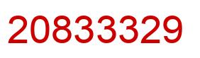 Number 20833329 red image