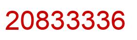 Number 20833336 red image