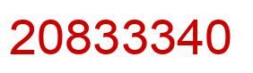Number 20833340 red image
