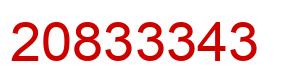 Number 20833343 red image