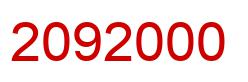 Number 2092000 red image