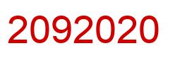 Number 2092020 red image