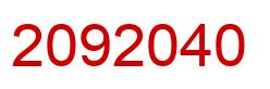 Number 2092040 red image