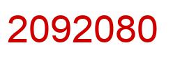 Number 2092080 red image